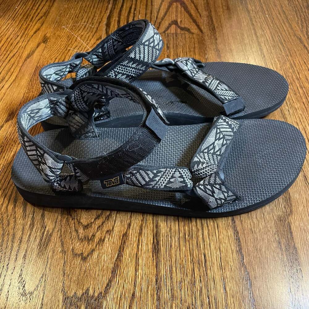 Teva Men's Original Universal Sandal Black/White Geometric Size 11